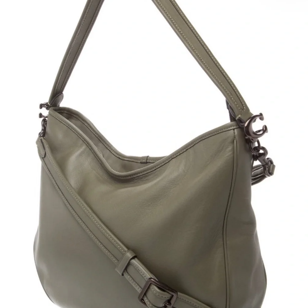 Coach 💜 Tabby Hobo Shoulder/Crossbody handbag Calf Gray Leather with Dustbag